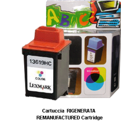Cartuccia Lexmark 13619HC Ciano Magenta Giallo Cartuccia Lexmark 13619HC Ciano Magenta Giallo